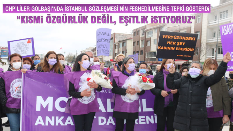 CHP'den Gölbaşı'nda İstanbul Sözleşmesi Protestosu