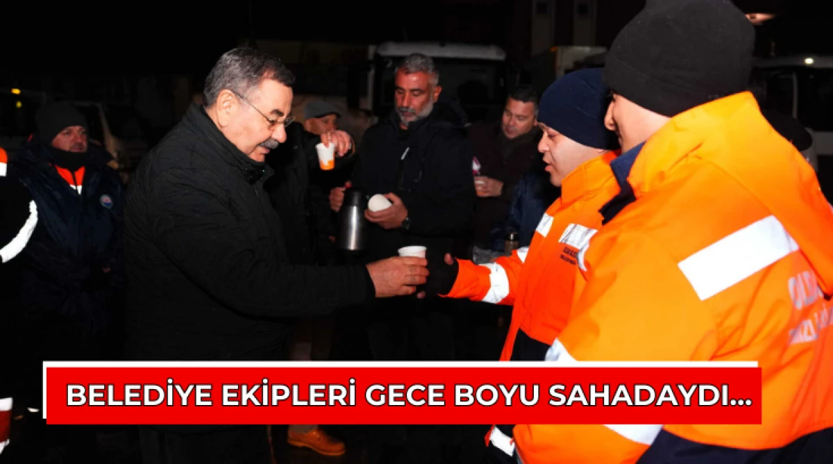 Başkan Odabaşı&rsquo;ndan karla m&uuml;cadele ekiplerine ziyaret...