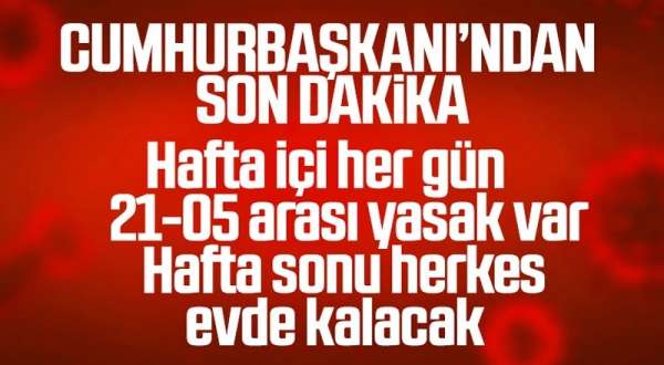 Cumhurbaşkanı Erdoğan, yeni koronavirüs tedbirlerini açıkladı