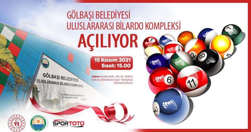 Gölbaşı Belediyesi Uluslararası Bilardo Kompleksi açılıyor.